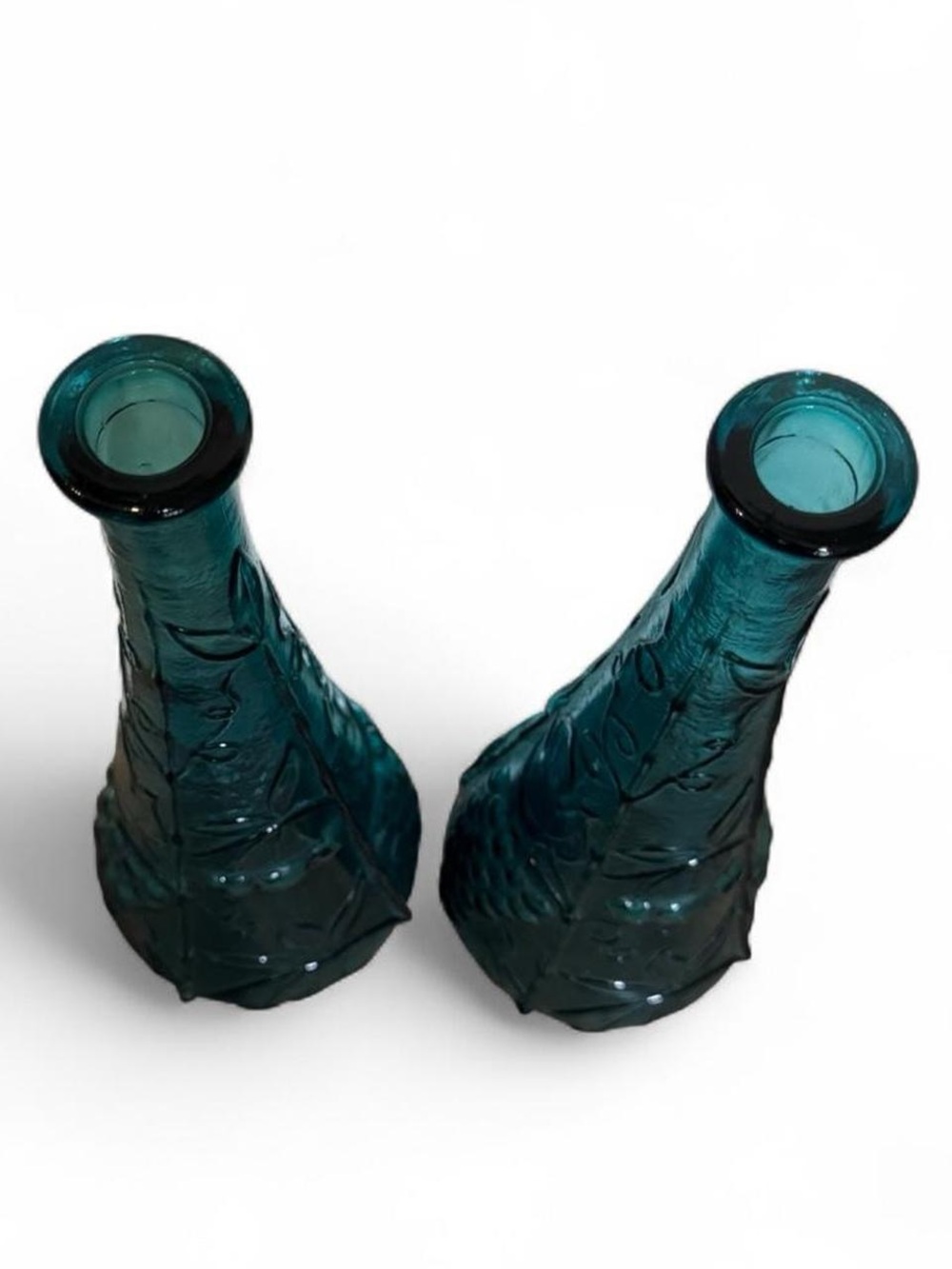 Vintage teal glass genie bottle Decatur’s - Picture 4 of 5